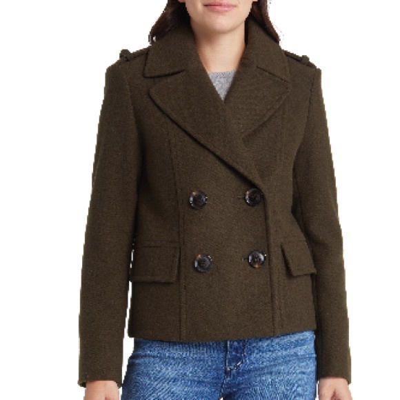 NWOT SAM EDELMAN BLEND PEACOAT - Picture 1 of 11